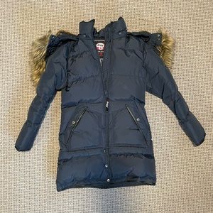 Pajar Winter Coat | Navy Blue | Large/Lrg | Removable Faux Fur